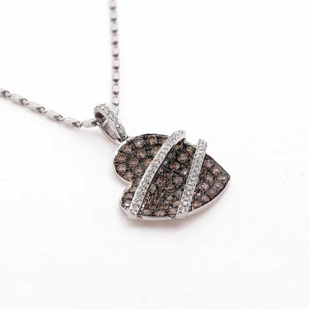 1.60 TW Cluster Chocolate Diamond Heart Pendant C… - image 3