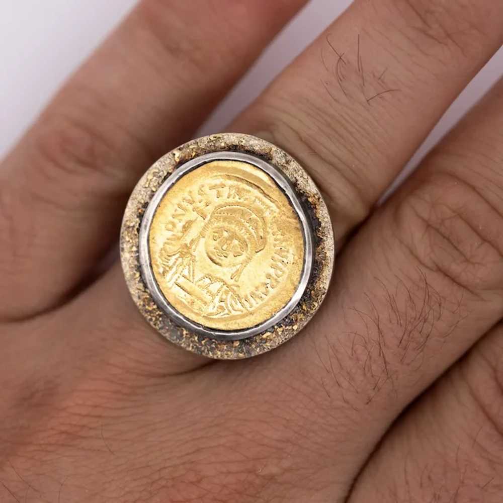 22K Gold Antique Byzantine Empire JUSTINIAN I Coi… - image 7