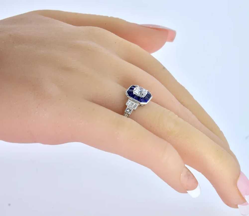 Very Fine White Diamond and Vivid Blue Sapphire C… - image 6