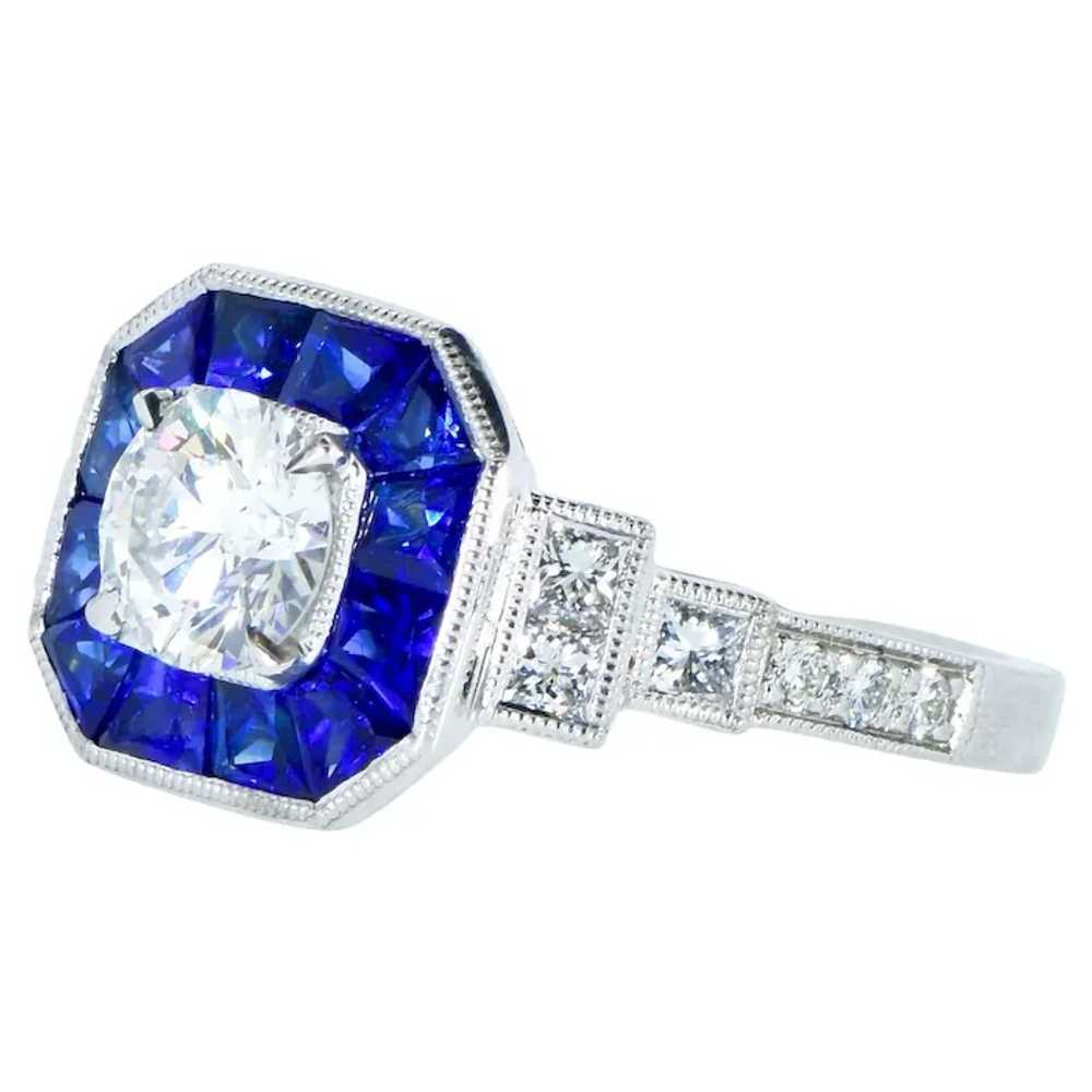 Very Fine White Diamond and Vivid Blue Sapphire C… - image 8