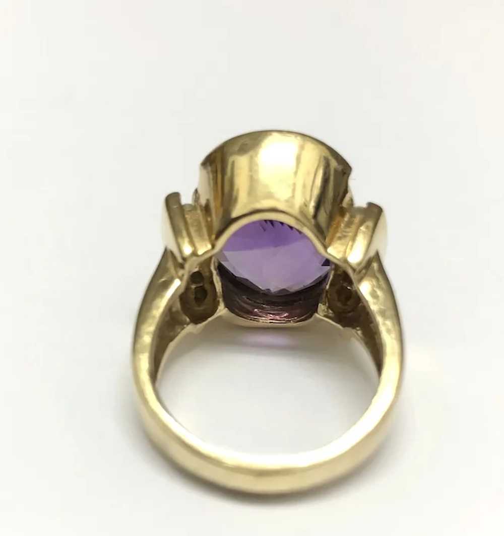 14K Yellow Gold Lady's Ring-Natural Amethyst and … - image 2