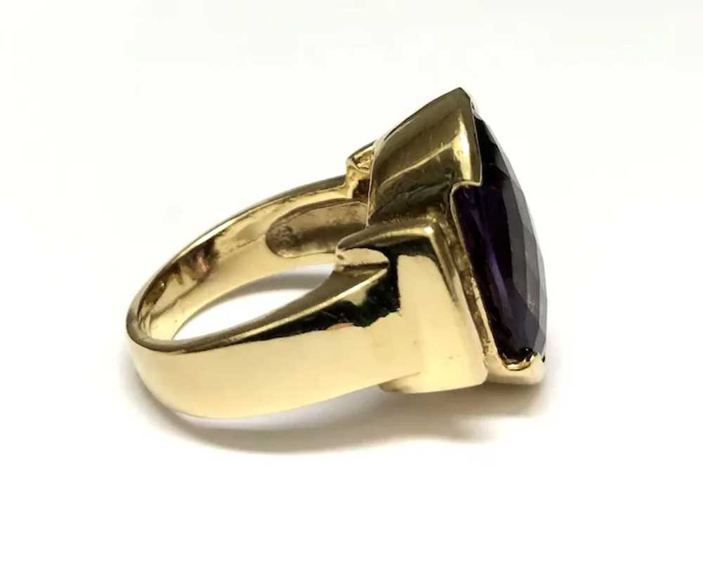 14K Yellow Gold Lady's Ring-Natural Amethyst and … - image 3