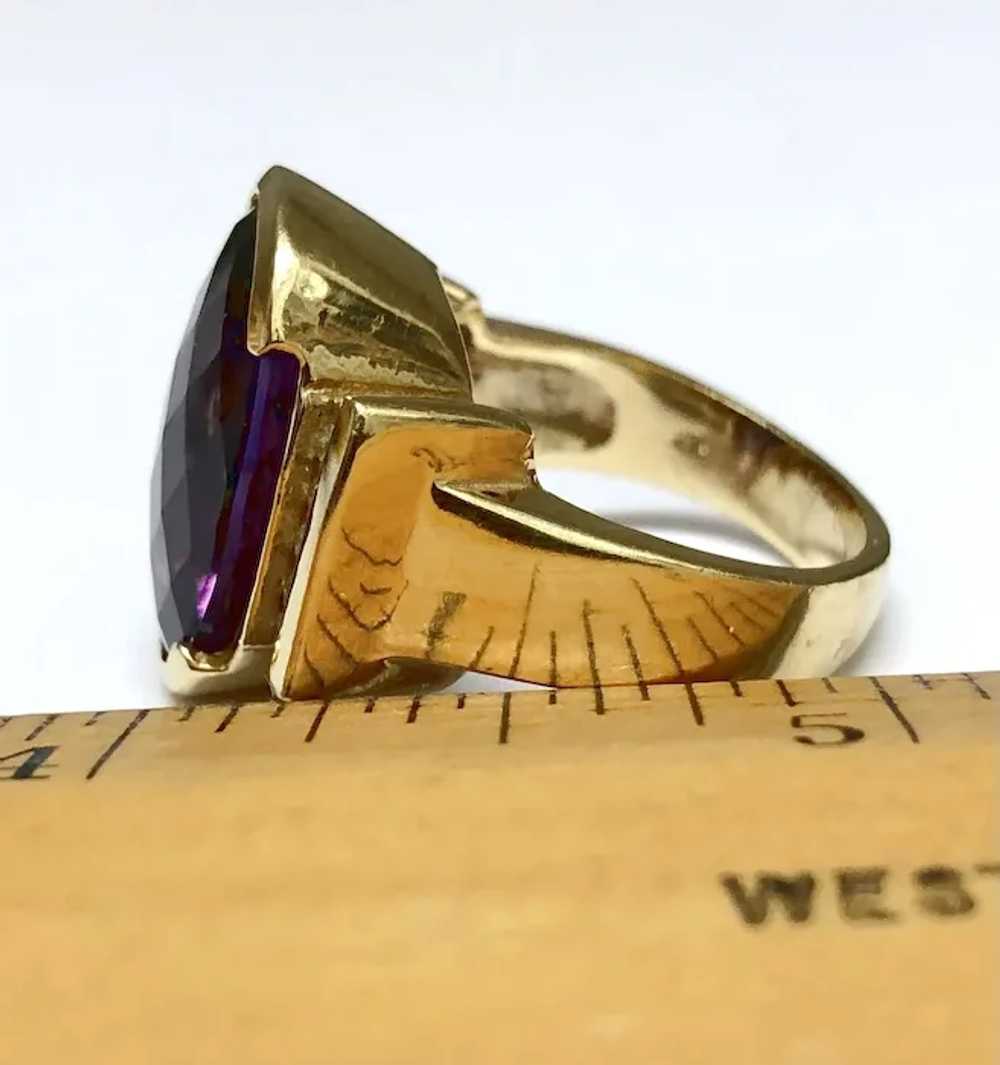 14K Yellow Gold Lady's Ring-Natural Amethyst and … - image 6