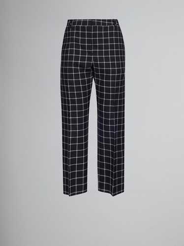 Marni o1w1db10824 Checked Wool Pant in Black White