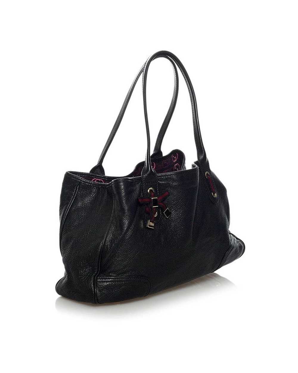 Gucci Black Gucci Medium Leather Princy Tote Bag - image 2