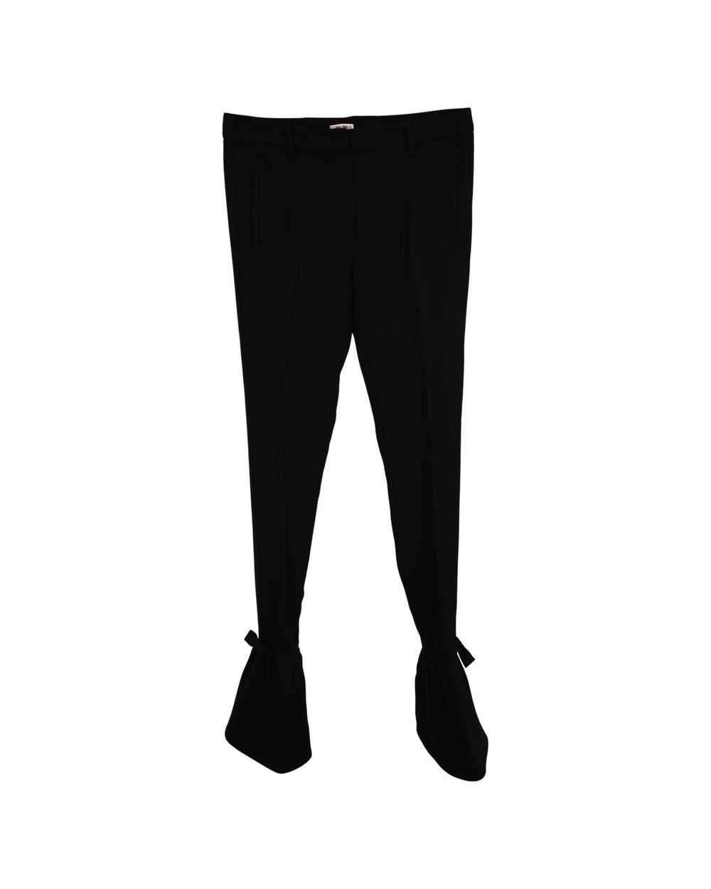 Miu Miu Black Wool Ankle Tie Pants with Contempor… - image 1