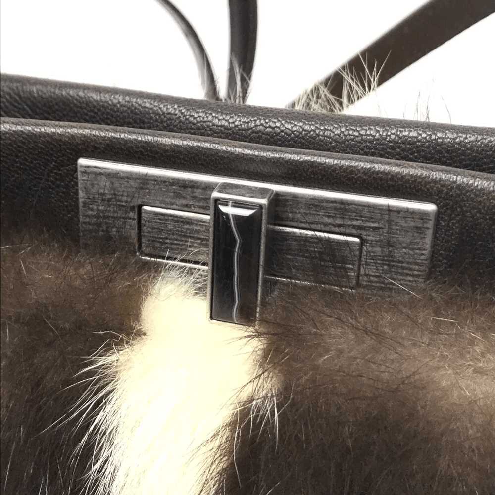 Fendi FENDI Peek-A-Boo Shoulder Bag with Fur Dark… - image 2