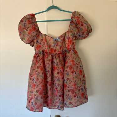 Sugar Thrillz floral puff Sleeve dress - image 1