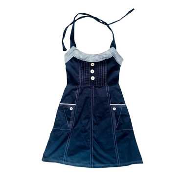 Anthropologie lil navy blue Aquabelle Halter Dres… - image 1