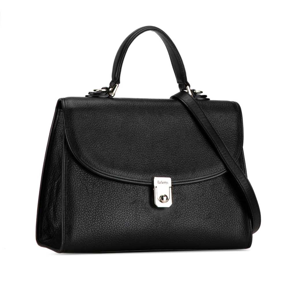 Black Burberry Leather Satchel - image 2