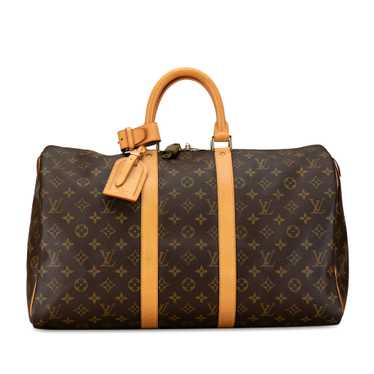 Brown Louis Vuitton Monogram Keepall 45 Travel Bag