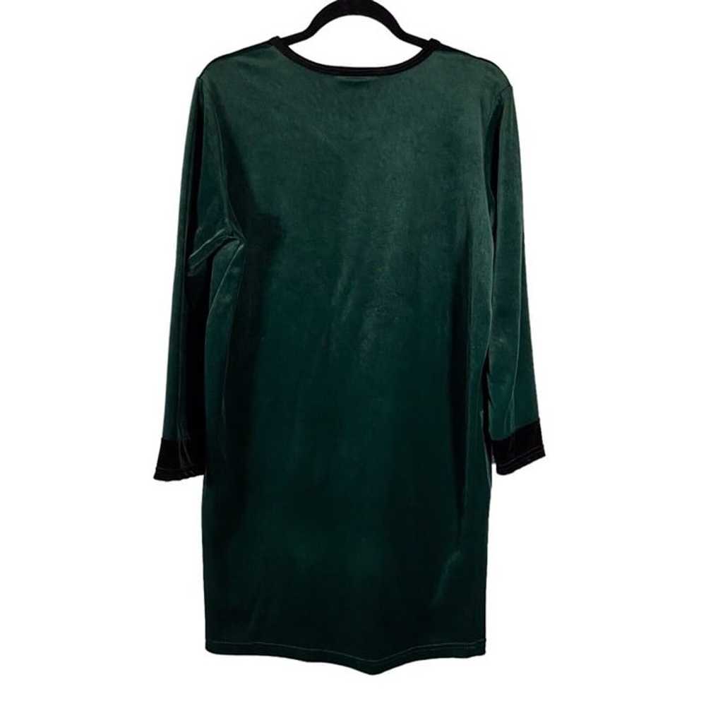 Style Studio Sweater Dress Small Green Velour Vel… - image 3