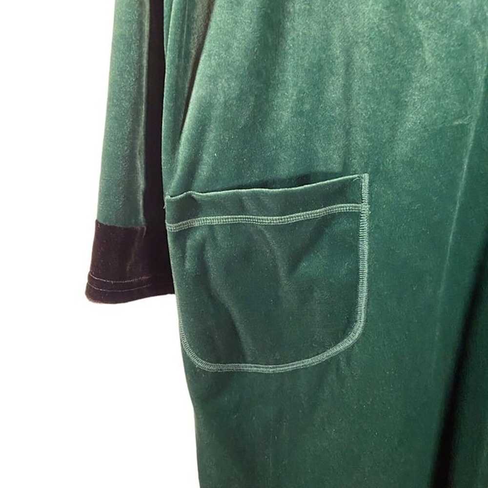 Style Studio Sweater Dress Small Green Velour Vel… - image 4