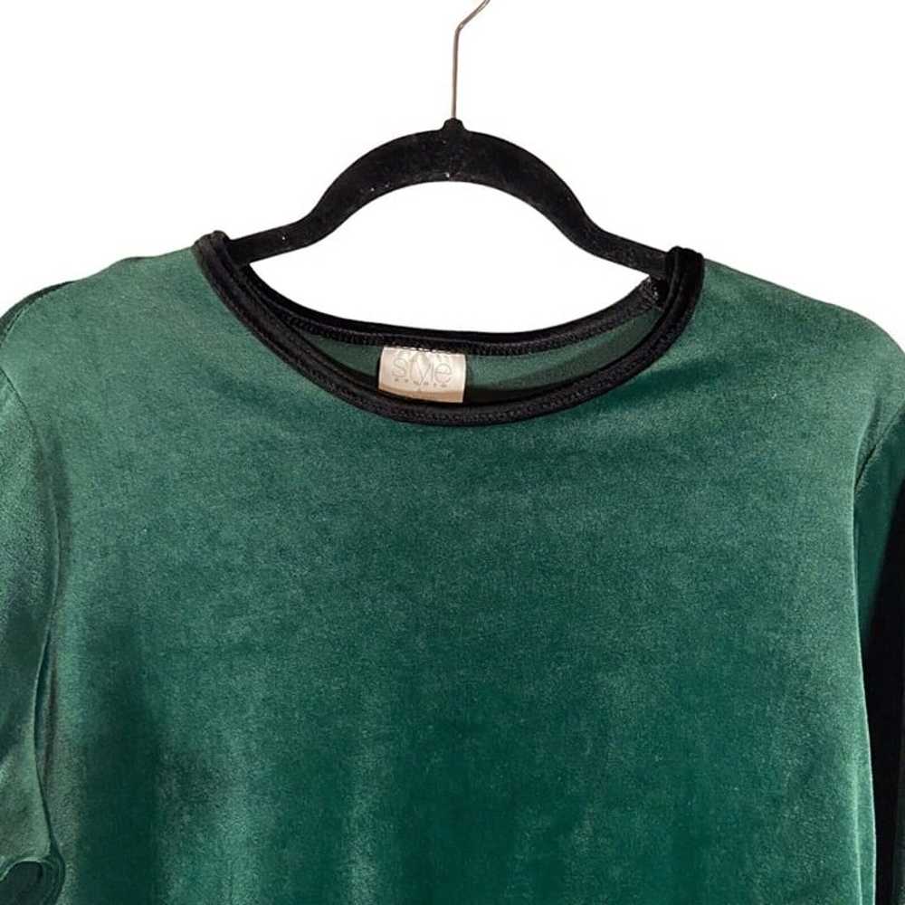 Style Studio Sweater Dress Small Green Velour Vel… - image 7