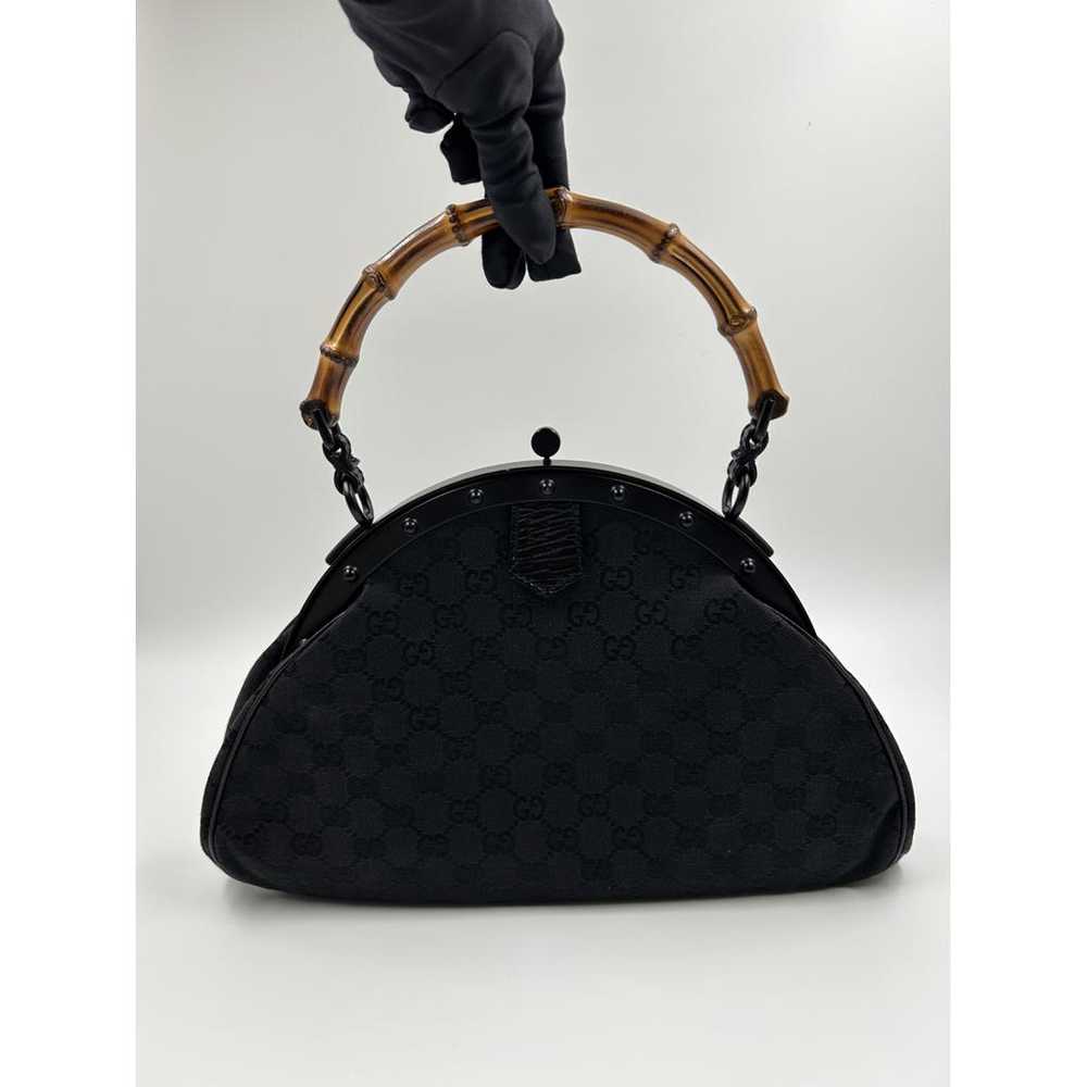 Gucci Vintage Bamboo cloth handbag - image 4