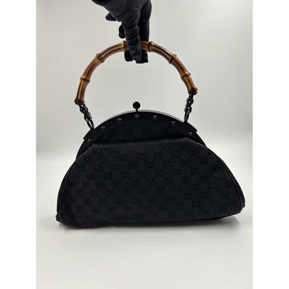 Gucci Vintage Bamboo cloth handbag - image 5