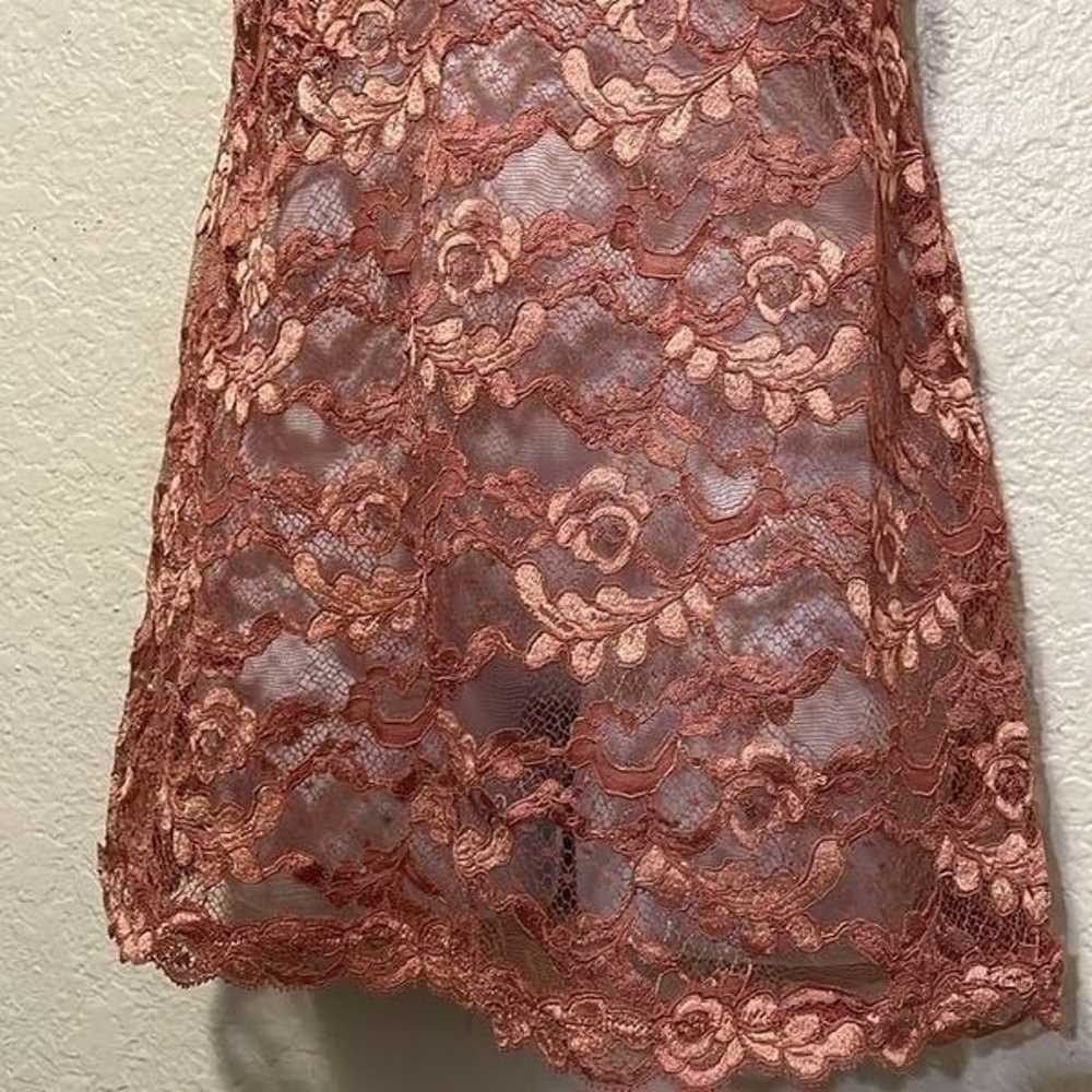 Vintage La Perla Lace Slip Dress Dusty Rose Pink … - image 6