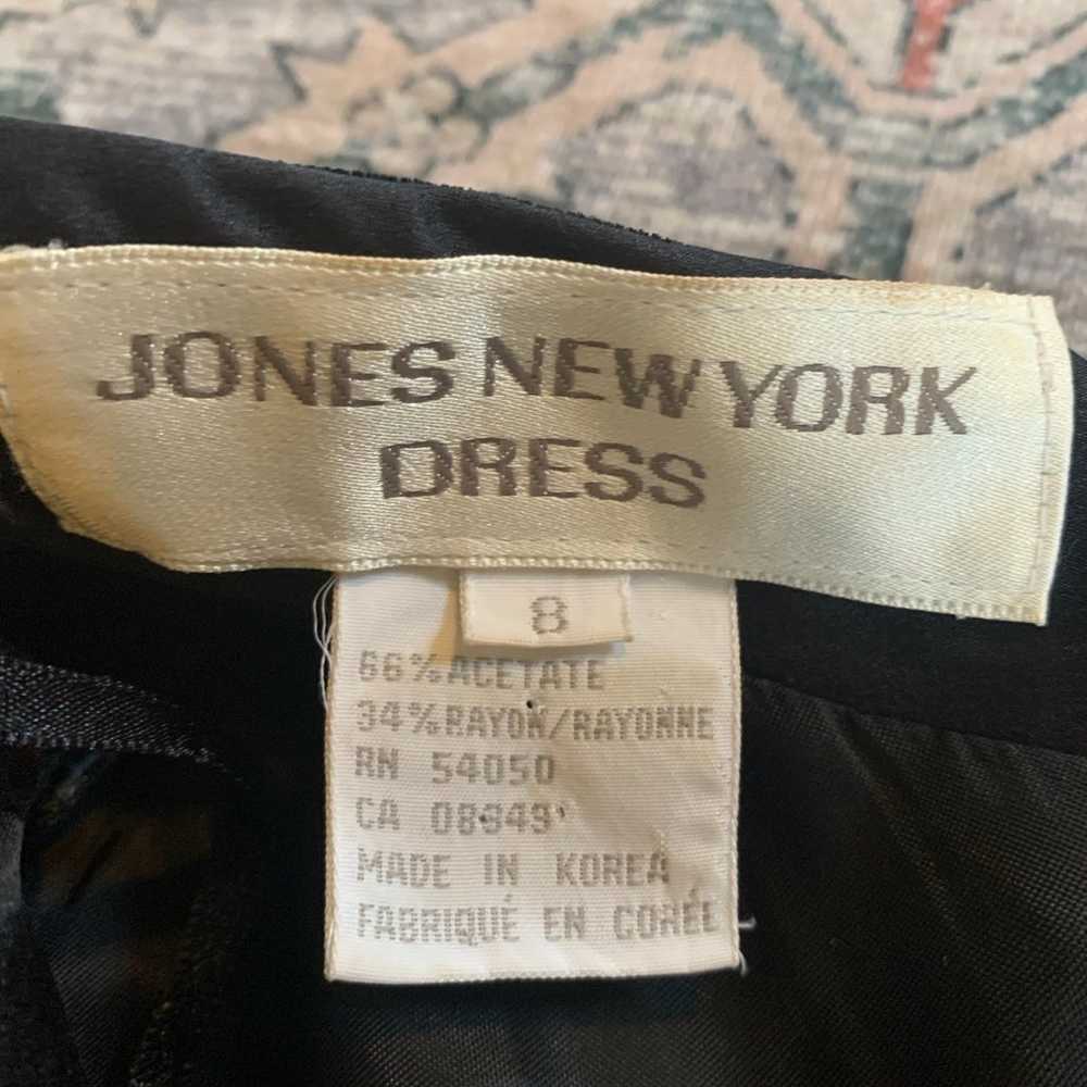 VINTAGE Jones New York Dress black velvet faux wr… - image 3