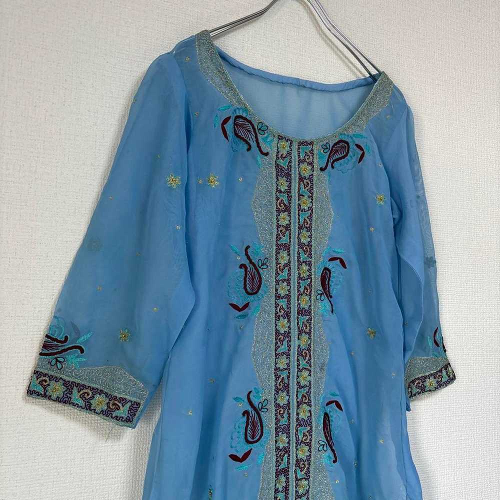 00s American vintage embroidered dress. Embroider… - image 2