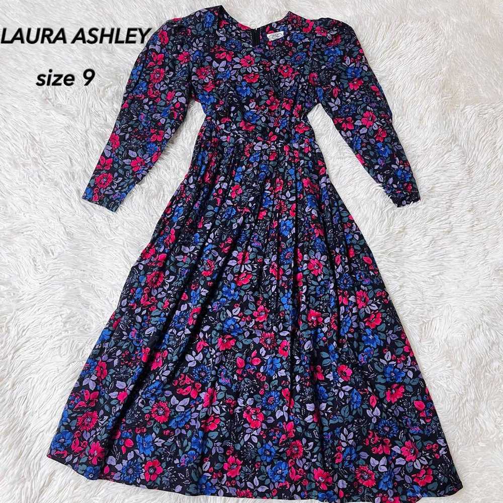 Laura Ashley Vintage Maxi Long Flare One Piece Si… - image 1