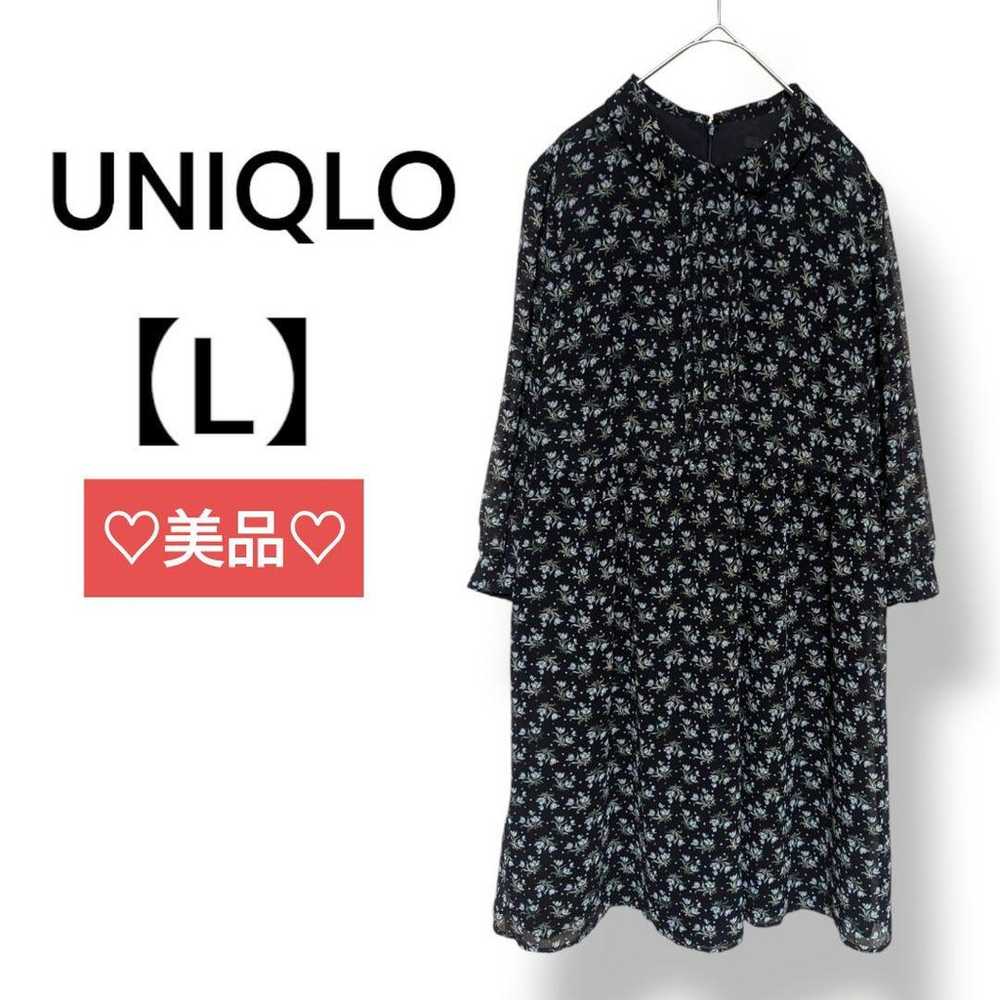 871◆Excellent Condition◆Uniqlo Floral Chiffon Kne… - image 1