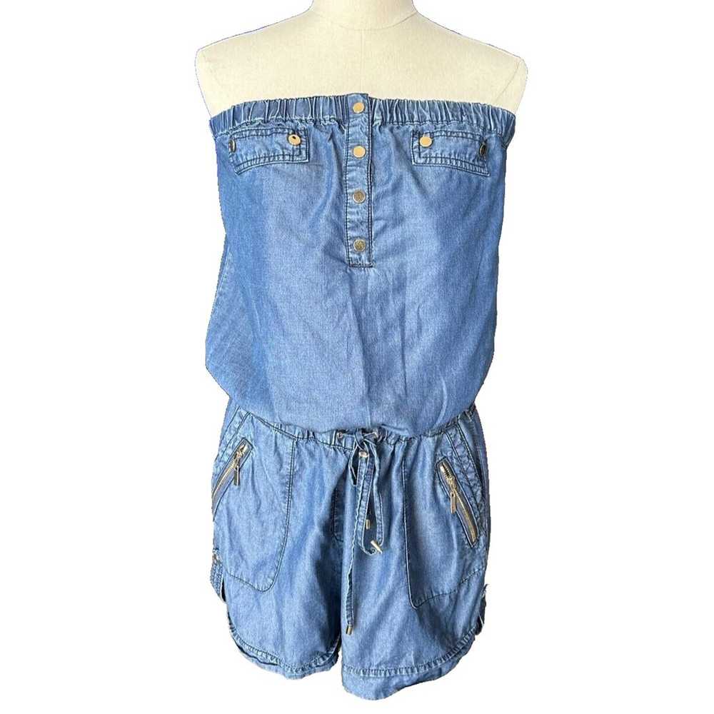 Cache Vintage Jean Chambray Romper XL Sleeveless … - image 1