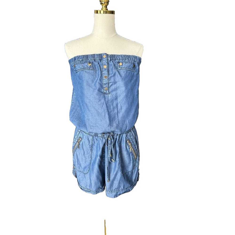 Cache Vintage Jean Chambray Romper XL Sleeveless … - image 4