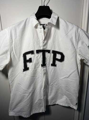 Fuck The Population FTP WHITE BUTTON UP ARCH LOGO