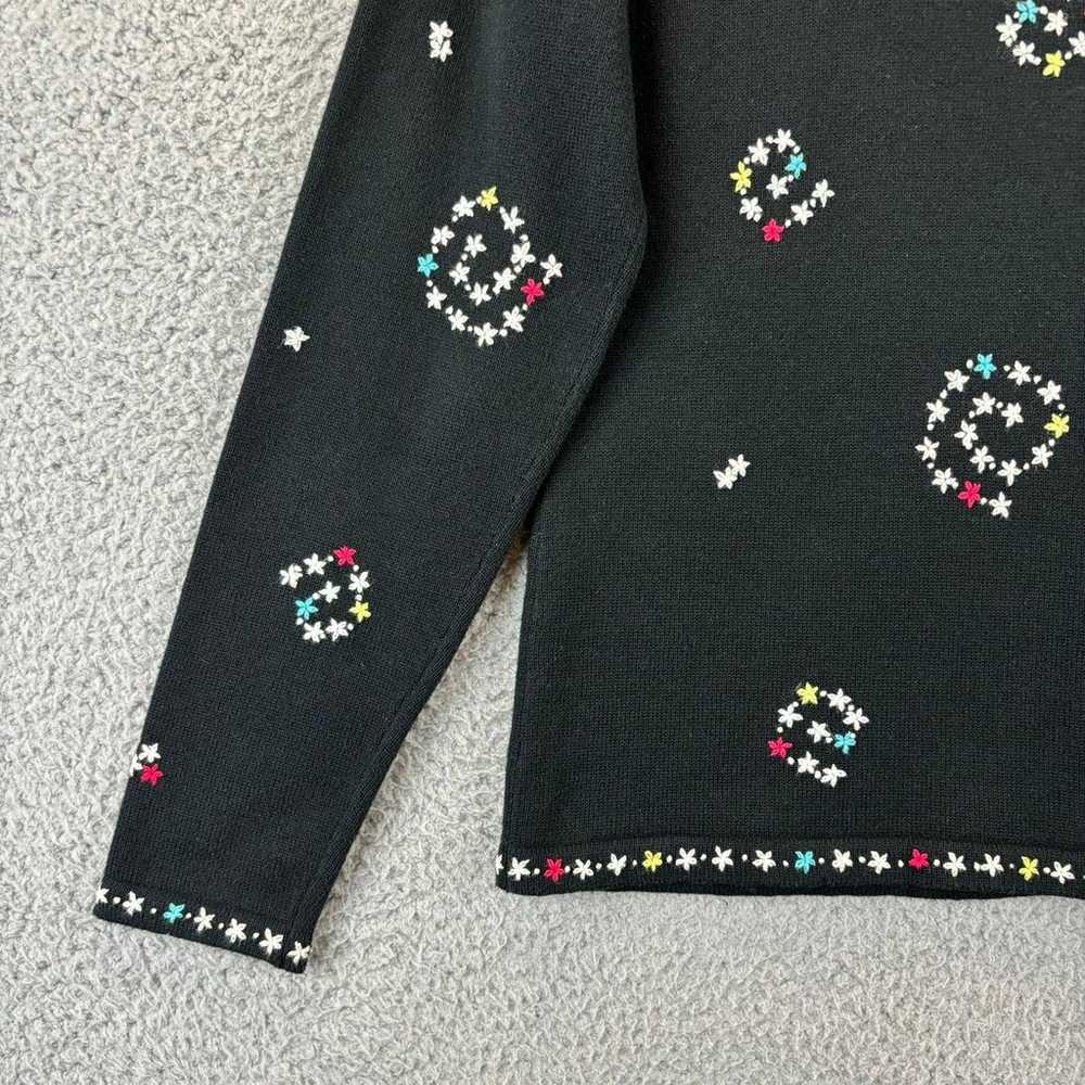 Vintage Talbots Embroidered Cardigan Small 90s Bl… - image 10