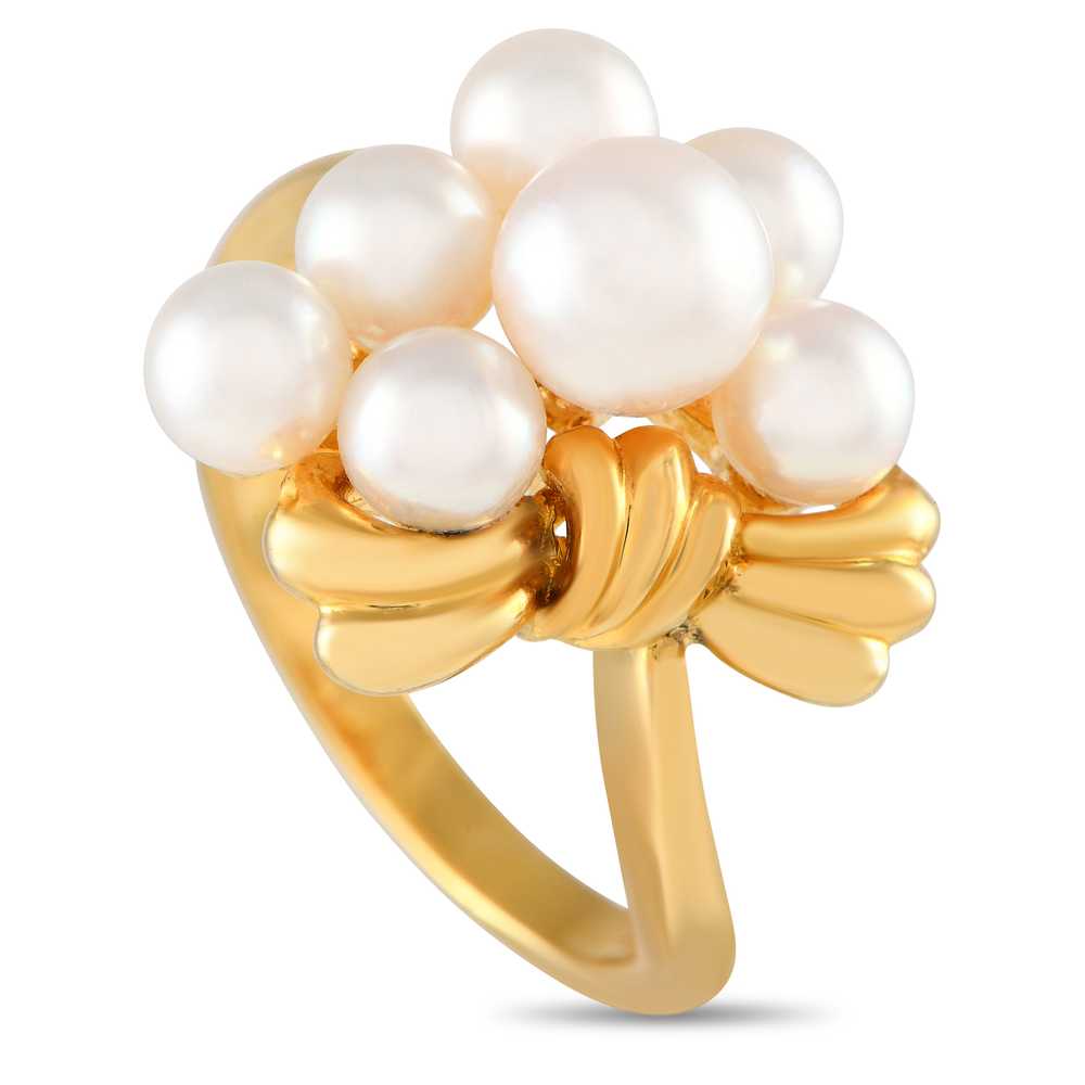 Mikimoto 18K Yellow Gold Pearl Ring PB05-080224 - image 1