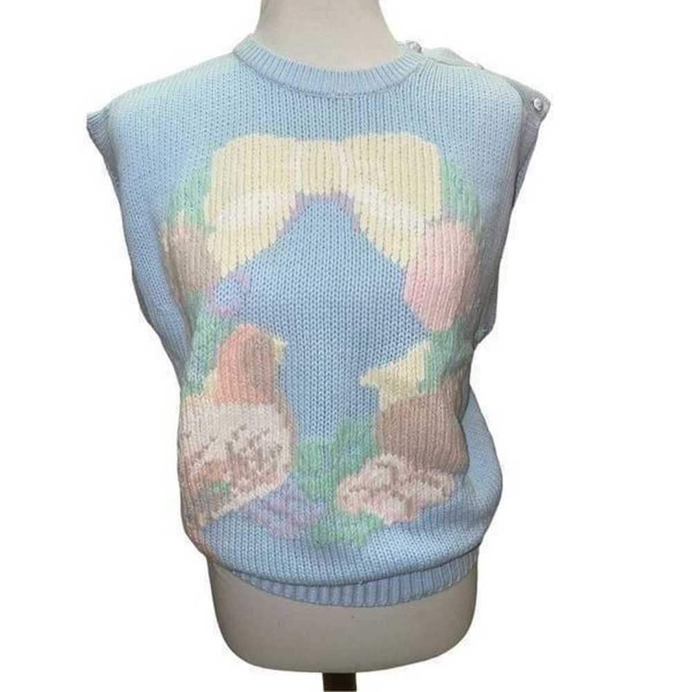 The Eagles Eye Vintage Light Blue Sleeveless Swea… - image 2