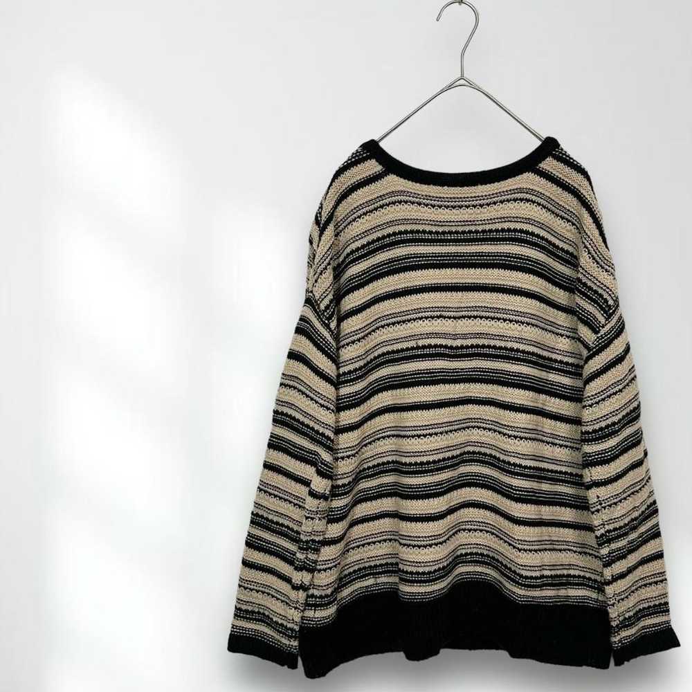 E5578 Natural Beauty Basic Knit V-Neck Border Lon… - image 4