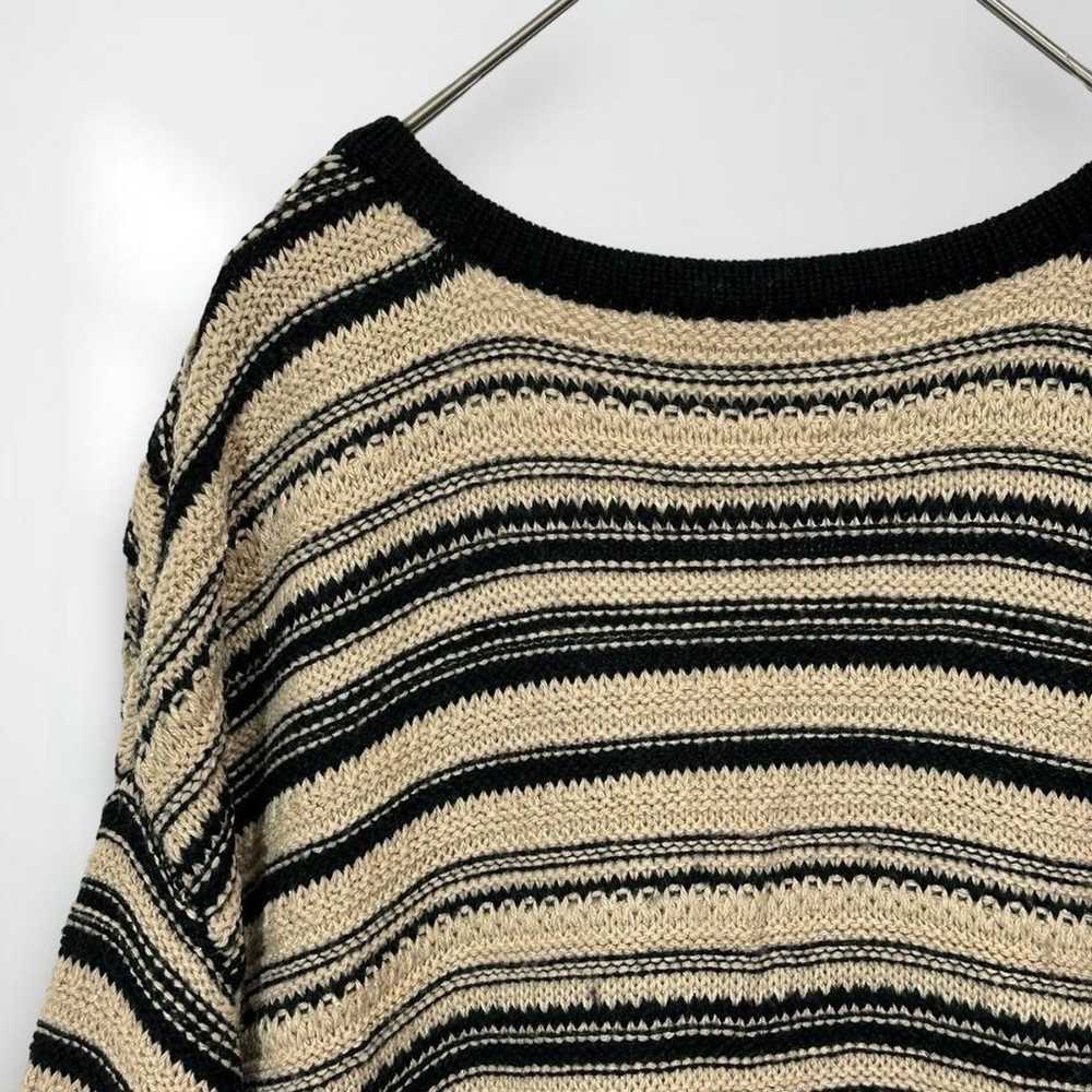 E5578 Natural Beauty Basic Knit V-Neck Border Lon… - image 5