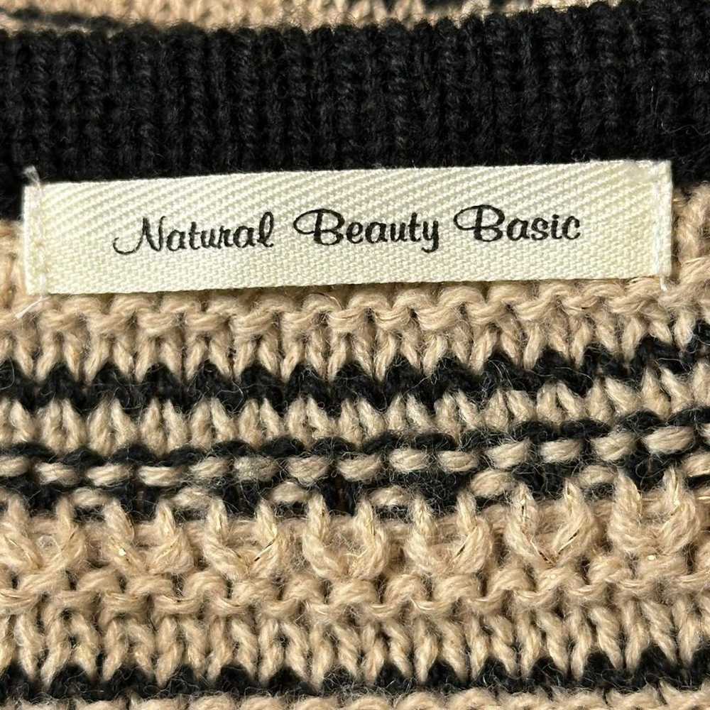 E5578 Natural Beauty Basic Knit V-Neck Border Lon… - image 7