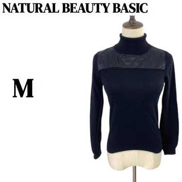 r1659 [Natural Beauty Basic] M Black Knit Wool Ba… - image 1