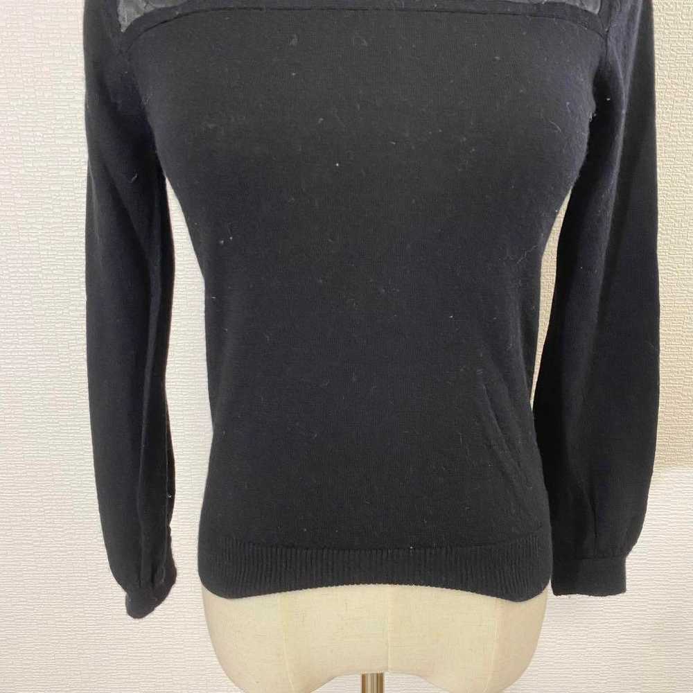 r1659 [Natural Beauty Basic] M Black Knit Wool Ba… - image 4