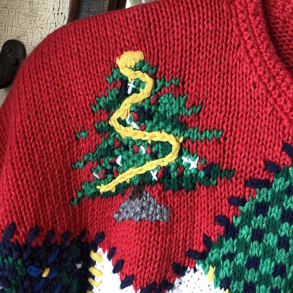 Appleseeds Vintage Christmas Sweater Hand Knit Wo… - image 10