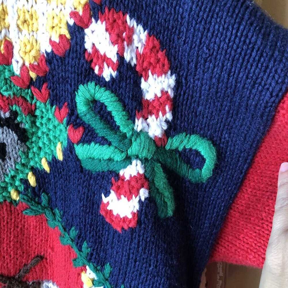 Appleseeds Vintage Christmas Sweater Hand Knit Wo… - image 2