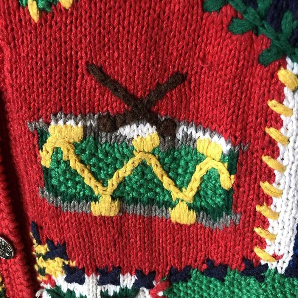 Appleseeds Vintage Christmas Sweater Hand Knit Wo… - image 4