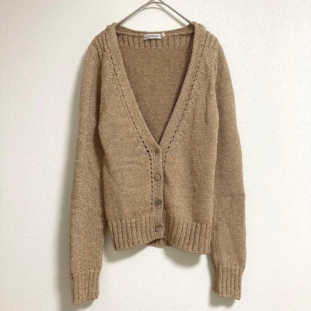 Ladies Outer Cardigan Long Sleeve Beige L Size Ov… - image 3