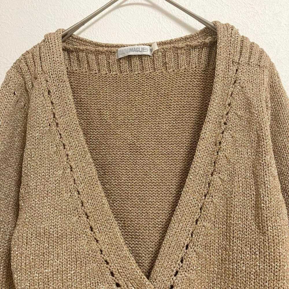 Ladies Outer Cardigan Long Sleeve Beige L Size Ov… - image 4