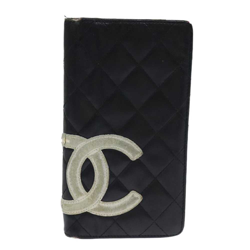 Chanel CHANEL Cambon Line Wallet Leather Black CC… - image 2