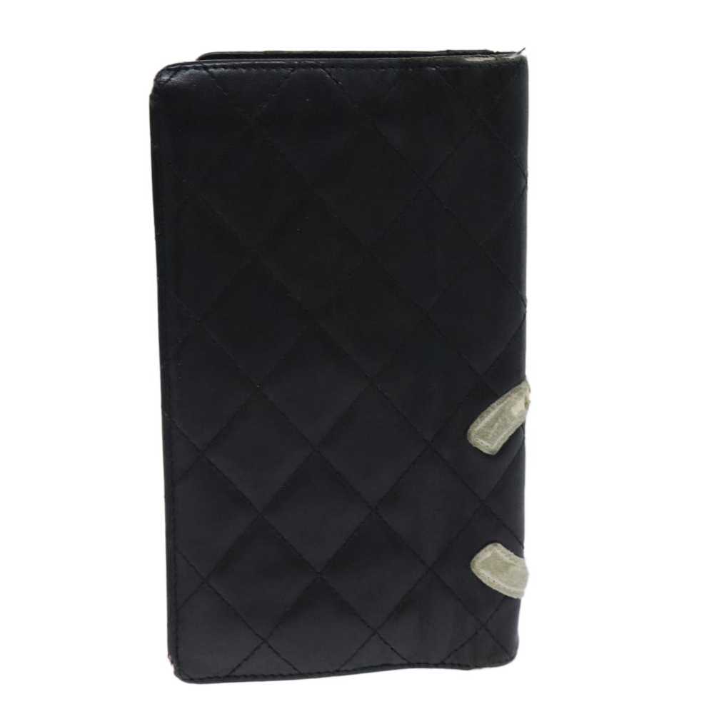 Chanel CHANEL Cambon Line Wallet Leather Black CC… - image 3