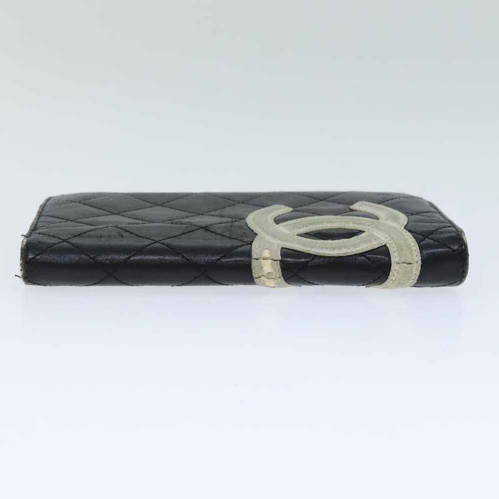 Chanel CHANEL Cambon Line Wallet Leather Black CC… - image 7