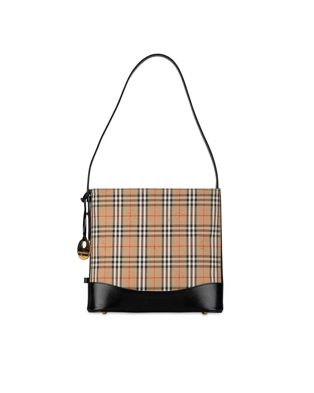 Burberry Canvas and Leather Shoulder Bag with Mag… - image 1