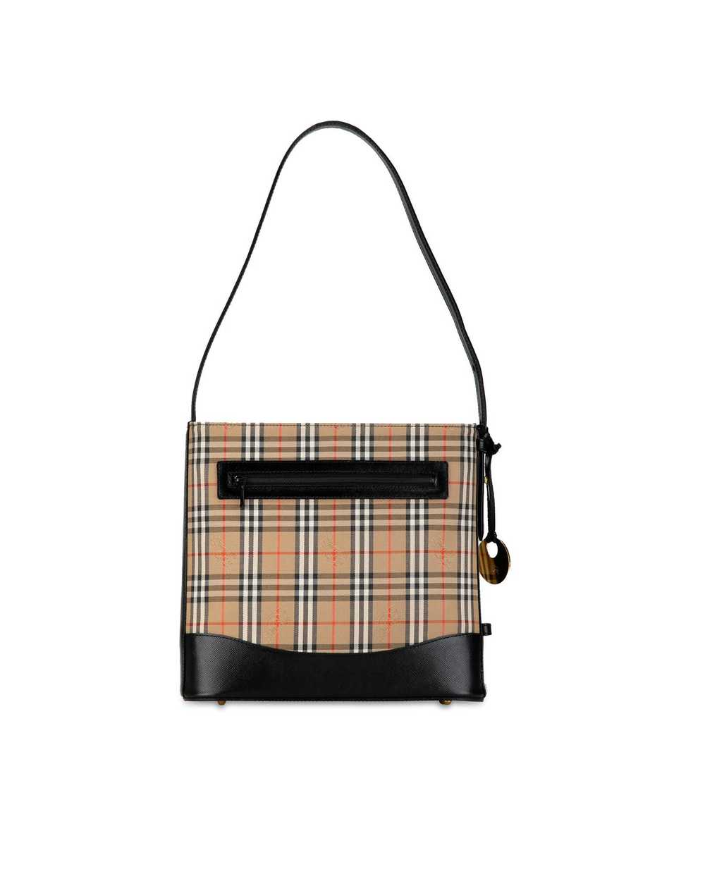 Burberry Canvas and Leather Shoulder Bag with Mag… - image 3