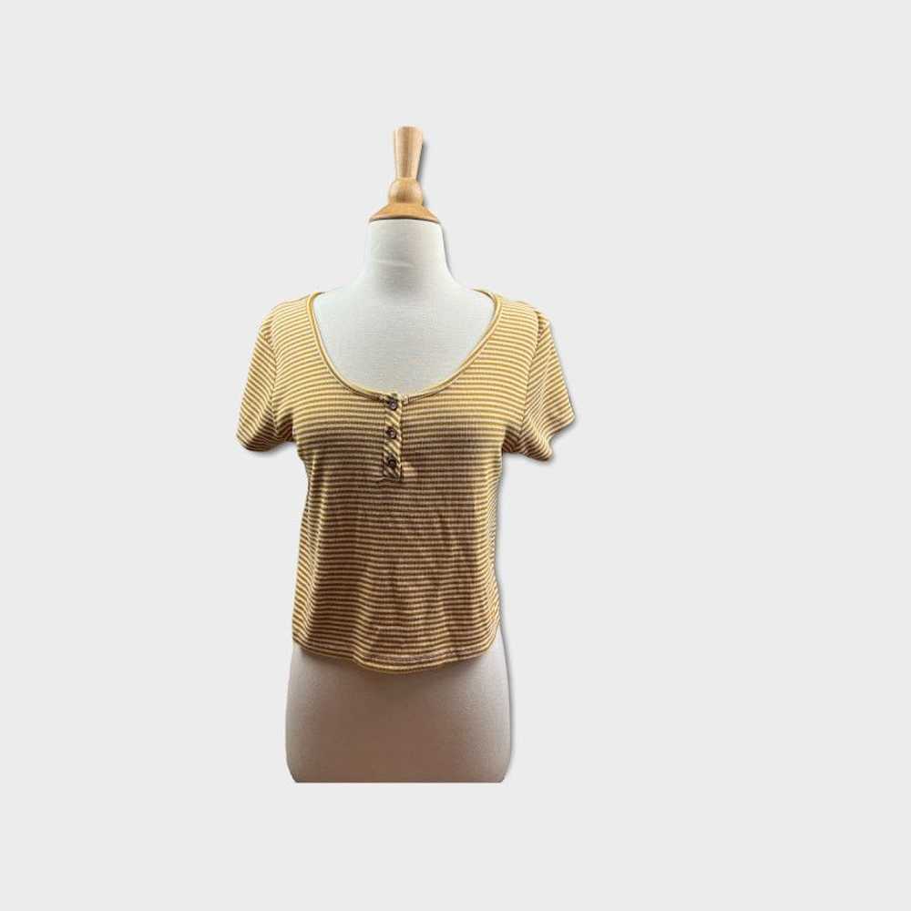 Urban Outfitters Primark Crop Retro Henley Top | … - image 3