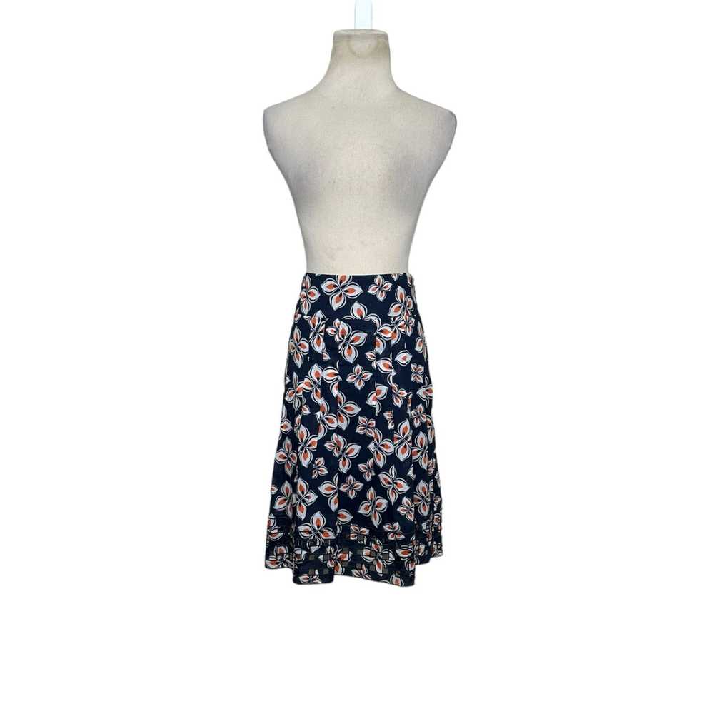 Ann Taylor Ann Taylor navy blue orange floral ple… - image 1