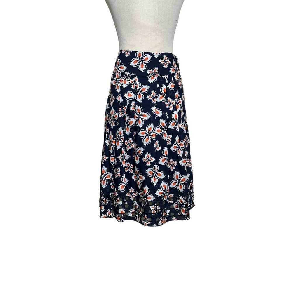 Ann Taylor Ann Taylor navy blue orange floral ple… - image 2