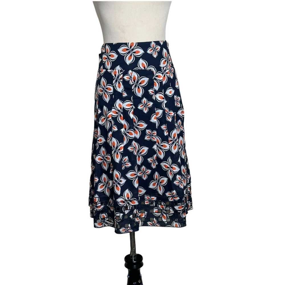 Ann Taylor Ann Taylor navy blue orange floral ple… - image 7